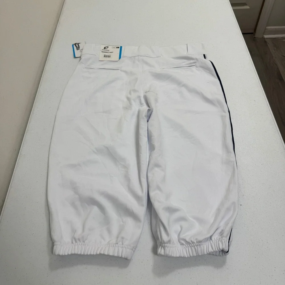 Champro BP101 Mens Large Baseball Knicker Pants White Navy Pipe New